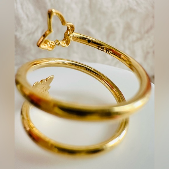 Spiral Ring with Butterfly  💛 Real 18 Karat Solid Gold Jewelry 💛 - Picture 7 of 10